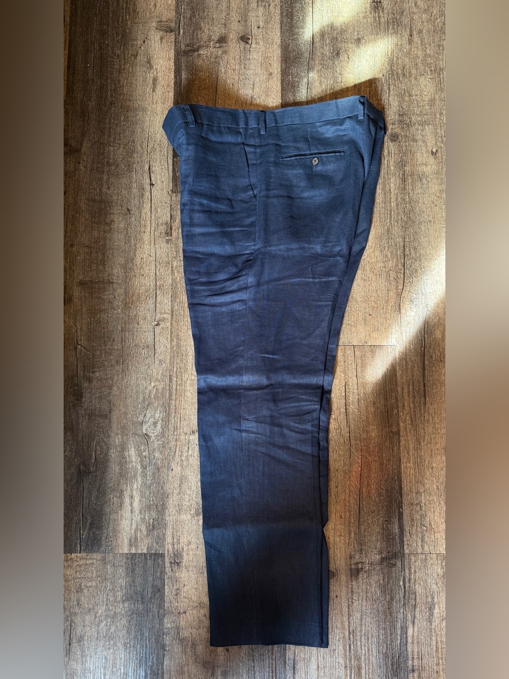 Men's linen Navy Dress Pants - Classic Tailored Fit